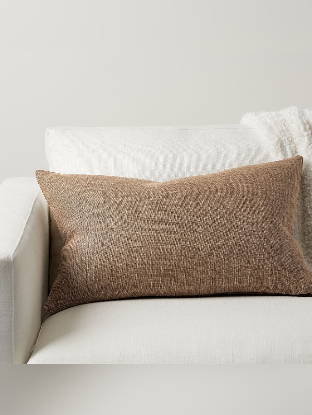 NWOT 16" × 26" Pottery Barn Belgian Linen Lumbar Pillow Cover in Bronze,